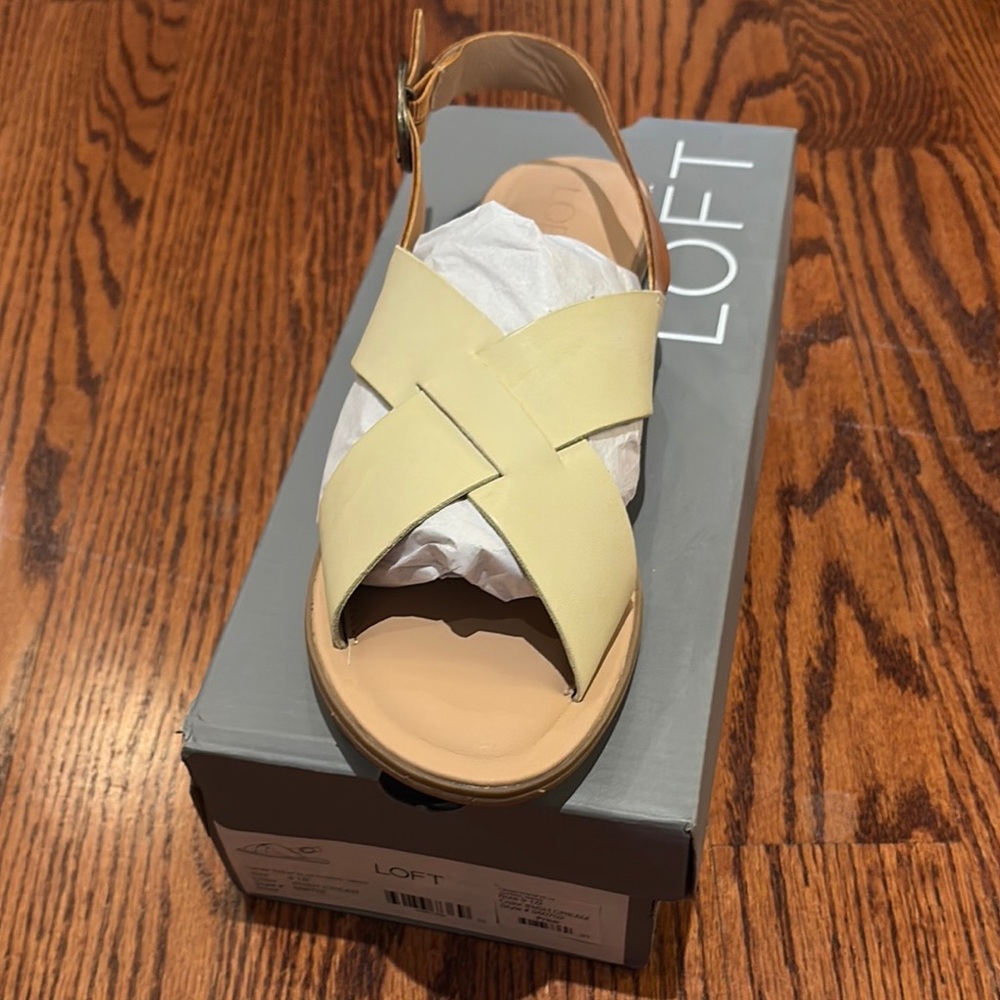 LOFT Yellow Cross Strap Sandals